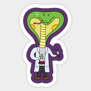 cute scientist cobra Sticker